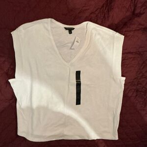 Banana Republic White V-Neck Muscle Tee